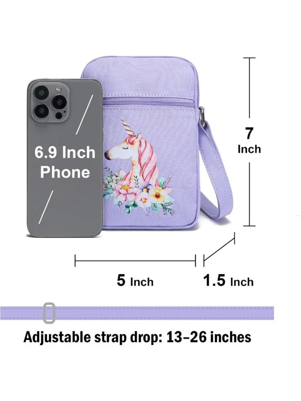 Cute Mini Crossbody Bag for Girls & Teens - Lightweight Canvas Cell Phone Purse